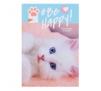 Записная книжка А6 48л. "Милый белый котенок" 7БЦ, глянц.ламин.