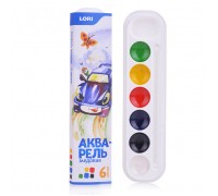 Акварель 6 цветов, медовая,  б/к