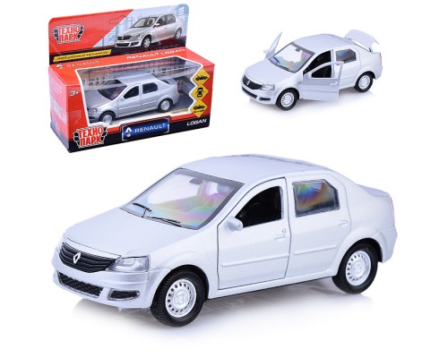 Машина металл Renault Logan, 12см, (открыв. двери, серебристый) инерц, в коробке