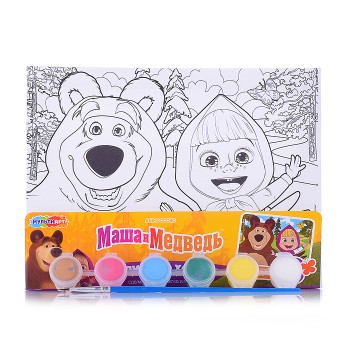 Холст для росписи 15*20 см. "Маша и Медведь"