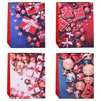 Пакет подарочный "Новогодние украшение" 26*32*10 см.