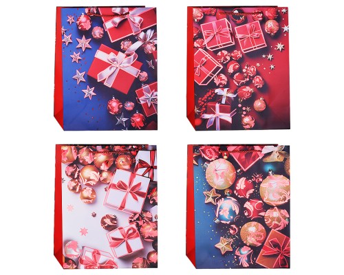 Пакет подарочный "Новогодние украшение" 26*32*10 см.