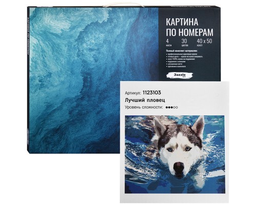 Картина по номерам. Холст на подрамнике "Лучший пловец" 40х50