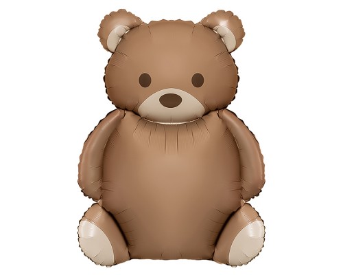 Шар (35''/89 см) Фигура, Мишка, Сатин, 1 шт. в уп.