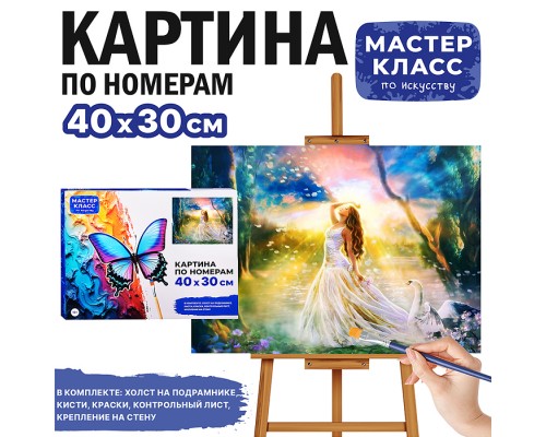 Набор для рисования "Картина по номерам 30х40 см. Принцесса-лебедь"