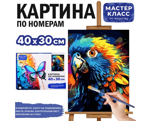 Набор для рисования "Картина по номерам 30х40 см. Попугай"