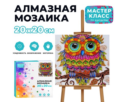 Мозаика алмазная "Совушка" 20*20см.