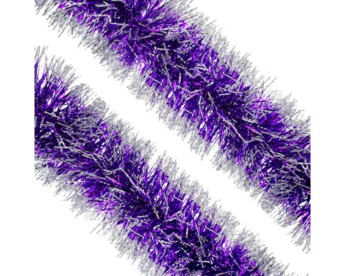 Мишура (10см*2м) белый-фиолетовый