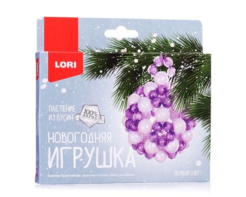 Новогодняя игрушка. Плетение из бусин "Первый снег"