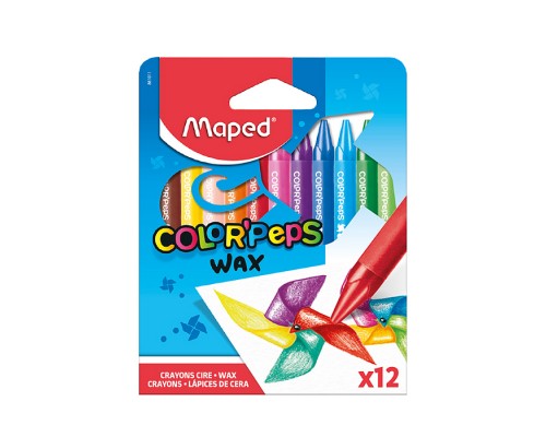 Мелки восковые12 цв. "Color'peps Wax" трехгранные, карт.упак,европодвес