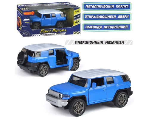 Синяя инерционная машинка Внедорожник  die-cast,1:32, открывающиеся двери