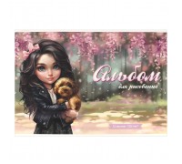 Альбом для рисования 12 л, "Брюнетка с собачкой" 100 г/м&sup2;.