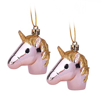 Набор новогодних украшений "Голова единорога" (2шт х 6,5см)