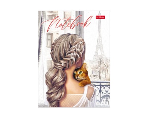 Записная книжка 80л А6 клетка "Окно в Париж" тв. переплет глянц. ламин.