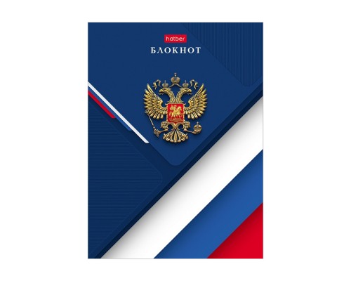Записная книжка 64л А6 клетка/линия "Россия" тв. переплет мат. ламин.