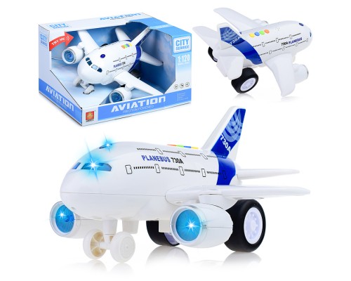 Самолет "Planebus 730A" 1:120 (свет, звук) в коробке
