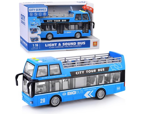 Автобус 1:16 (свет, звук) на батарейках, в коробке