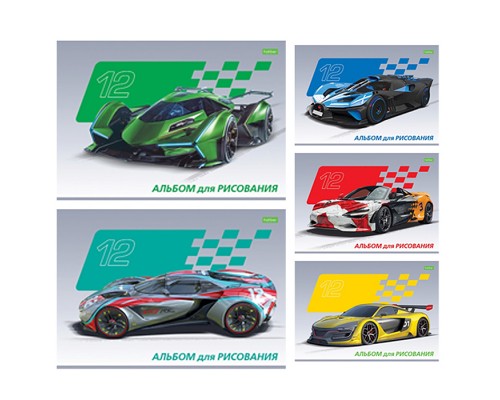 Альбом для рисования 12л "Автоспорт" А4 на скобе