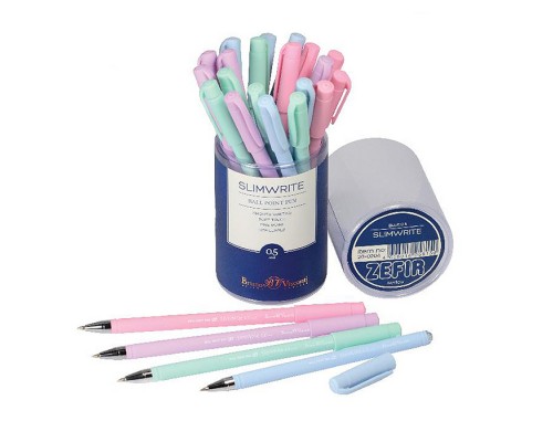 Ручка "SlimWrite Zefir" шариковая 0.5 мм, синяя (4 цвета корпуса)