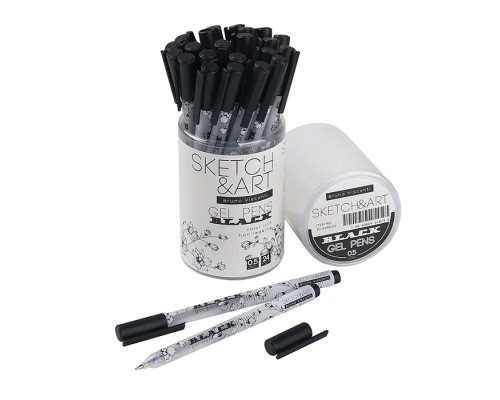 Ручка Sketch&Art "UniWrite.BLACK"  гелевая, 0.5 мм, черная