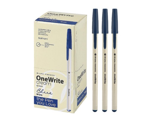 Ручка "OneWrite Cream" шариковая 1.0 мм, синяя