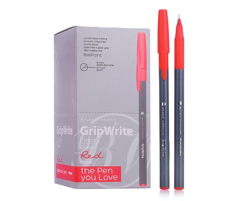Ручка "GripWrite Grey" шариковая 0.7 мм, красная