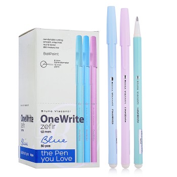 Ручка "OneWrite Zefir" шариковая 1.0 мм, синяя (3 цвета)