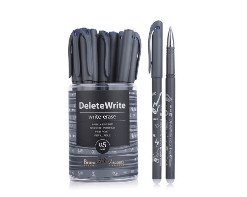 Ручка "DeleteWrite Art. Boys" со стираемыми чернилами 0.5 мм, синяя (серый корпус,4 вида)