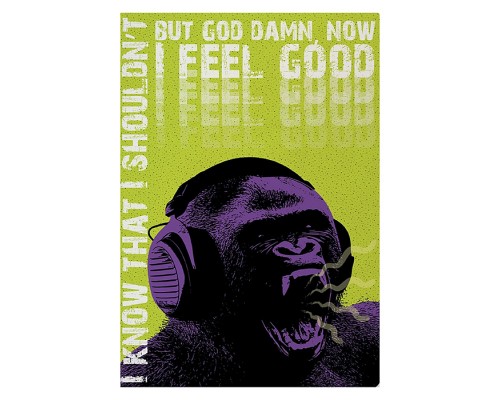 Блокнот-тетрадь 40л. клетка "Gorillas and music"