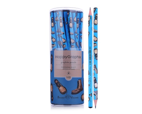 Карандаш чернографитный "HappyGraphix. Boots. Синие ботинки" НВ