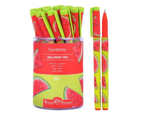 Ручка "FunWrite. Fresh & fruity. Арбуз" шариковая 0.5 мм, синяя