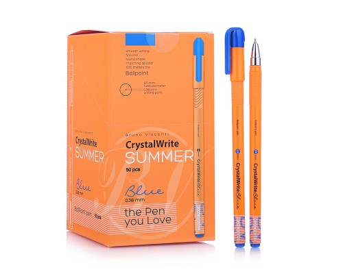 Ручка "CrystalWrite.Summer" шариковая, 0.38 мм, синяя