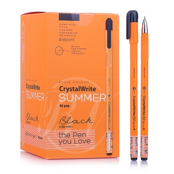 Ручка "CrystalWrite.Summer" шариковая, 0.38 мм, черная