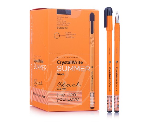Ручка "CrystalWrite.Summer" шариковая, 0.38 мм, черная