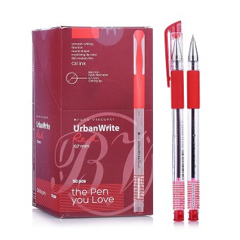 Ручка "UrbanWrite" с чернилами на масляной основе, 0.7 мм, красная