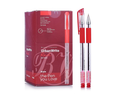 Ручка "UrbanWrite" с чернилами на масляной основе, 0.7 мм, красная