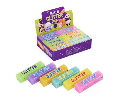 Ластик с глиттером "Kids", 6 цветов