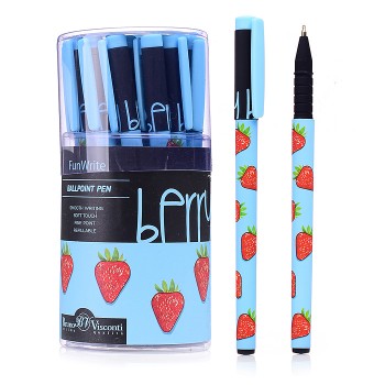 Ручка "FunWrite. Ягоды. Графика. Клубника" шариковая 0.5мм, синяя