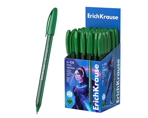 Ручка шариковая U-108 Stick Original 1.0, Ultra Glide Technology, цвет чернил зеленый