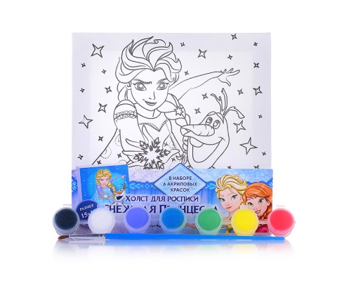 Холст для росписи по контуру "Снежная принцесса" 15х15 см.