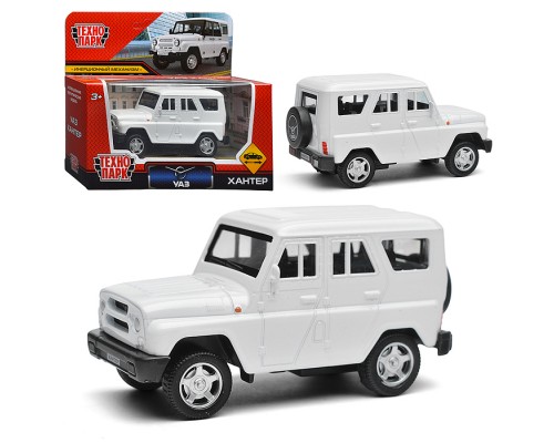 Машина металл UAZ Хантер длина 10,5 см, инерция, белый