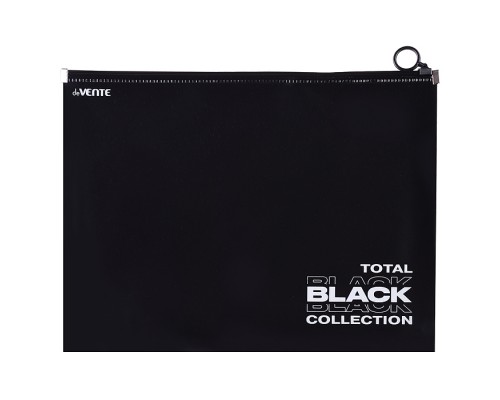 Папка на молнии с расширением "TOTAL BLACK" A4 (320x240х25 мм) 180 мкм, непрозрачная черная