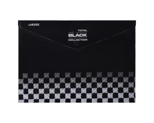 Папка-конверт на кнопке "TOTAL BLACK" A4 (335x240 мм) 180 мкм