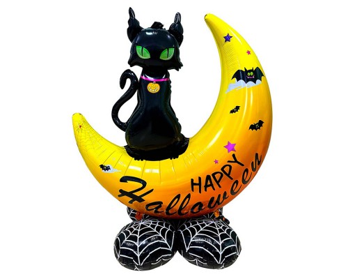 Шар 3D (49''/124 см) Фигура на подставке, Кошка на луне