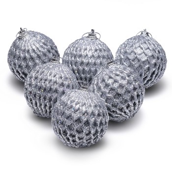 Набор новогодних украшений "Гламурные шары" (6шт х 6см)