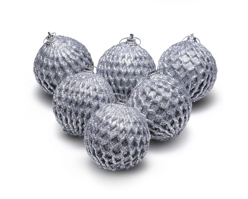 Набор новогодних украшений "Гламурные шары" (6шт х 6см)