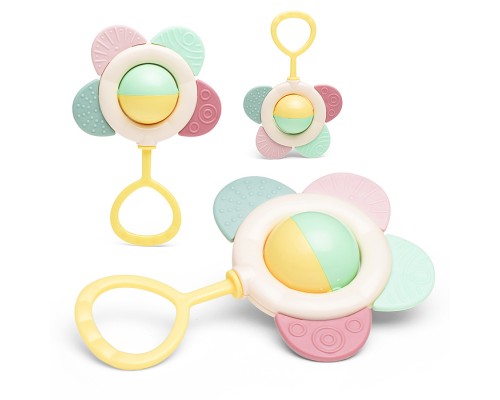Погремушка-прорезыватель с ручкой "Цветочек" (в пакете)