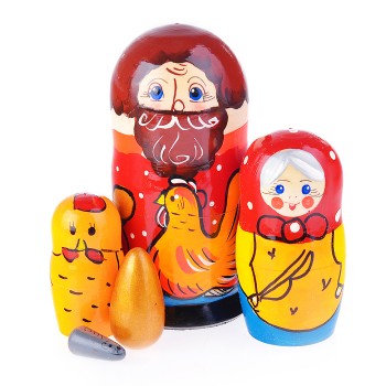 Матрешка Сказка Курочка Ряба 5 в 1