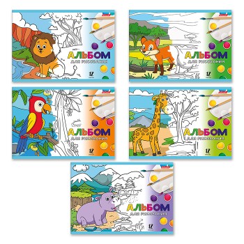 Альбом для рисования 12л. A4 "Зоопарк" на скобе