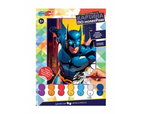 Раскраска по номерам 17х23см "Ночной герой"